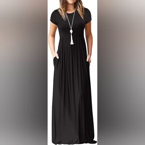 EUC - Short Sleeve Casual Summer Maxi Dress w/Pockets (B2-8)